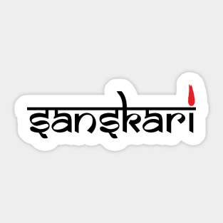 Sanskari Indian Desi Girl or boy Hindi Text T-shirt Sticker